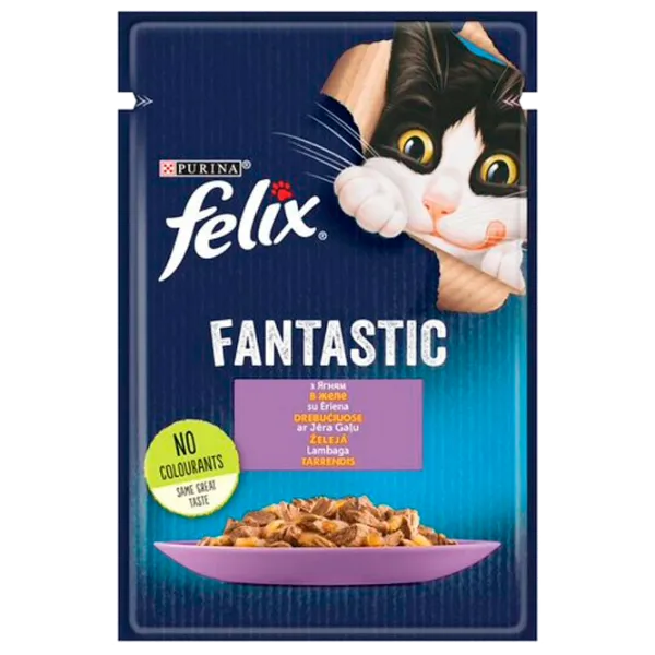 Корм для кошек влажный Purina Felix Fantastic 72705 85 г/ Ягненок photo 1