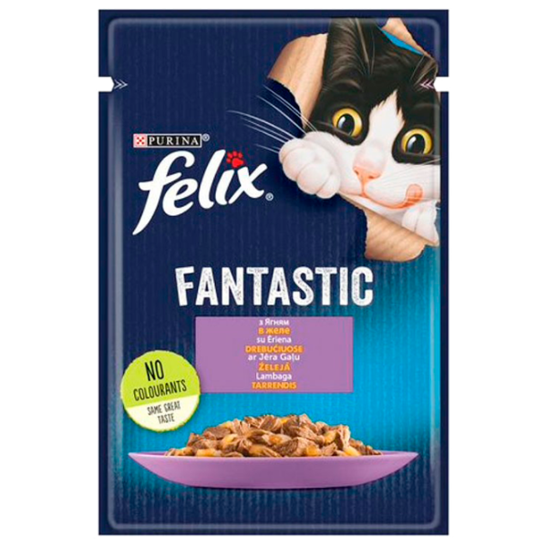 Корм для кошек влажный Purina Felix Fantastic 72705 85 г/ Ягненок photo 1