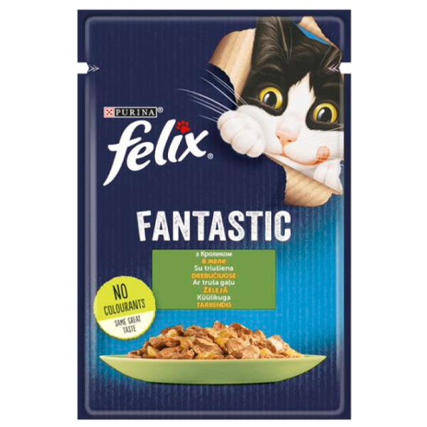 Корм для кошек влажный Purina Felix Fantastic 72706 85 г/ Кролик photo 1
