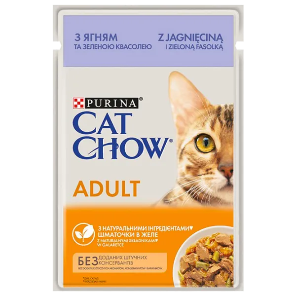 Корм для кошек влажный Purina Cat Chow 72542 85 г/ Ягненок, горох photo 1