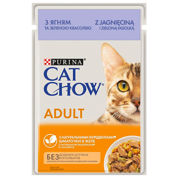 Корм для кошек влажный Purina Cat Chow 72542 85 г/ Ягненок, горох photo 1