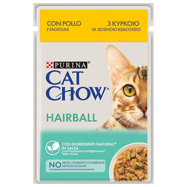 Корм для кошек влажный Purina Cat Chow HC 72571 85 г/ Курица, горох photo 1