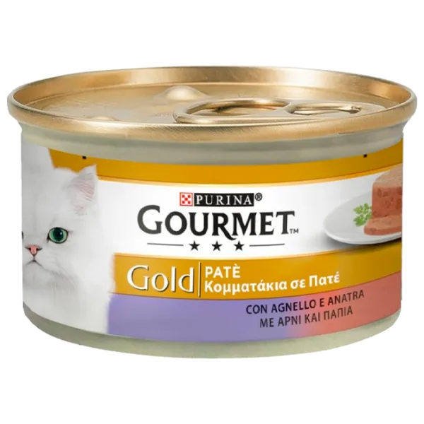 Корм для кошек влажный Purina Gourmet Gold 72928 85 г/ Ягненок, утка photo 1 Корм для кошек влажный Purina Gourmet Gold 72928 85 г/ Ягненок, утка photo 1
