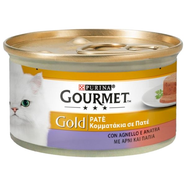 Корм для кошек влажный Purina Gourmet Gold 72928 85 г/ Ягненок, утка photo 1 Корм для кошек влажный Purina Gourmet Gold 72928 85 г/ Ягненок, утка photo 1