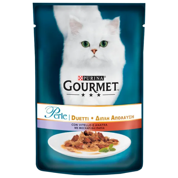 Корм для кошек влажный Purina Gourmet Perle 72962 85 г/ Говядина, утка photo 1 Корм для кошек влажный Purina Gourmet Perle 72962 85 г/ Говядина, утка photo 1