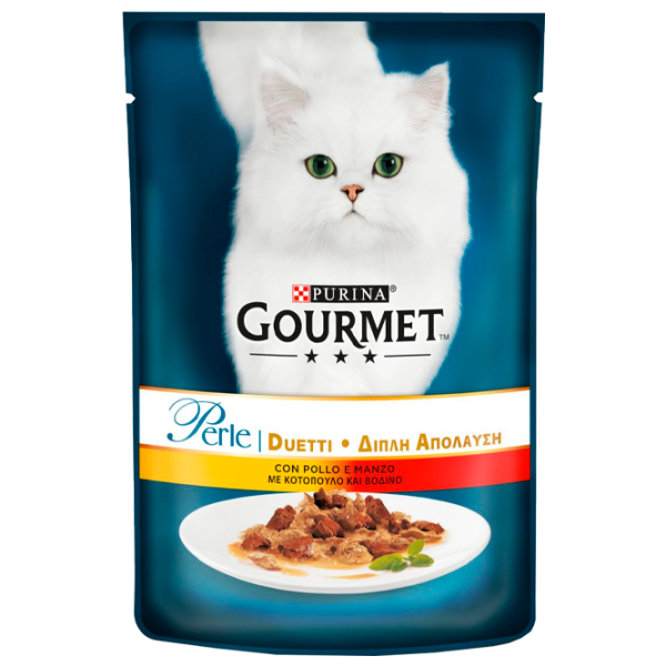 Hrană pentru pisici umedă Purina Gourmet Perle 72963 85 g/ Vită, găină photo 1