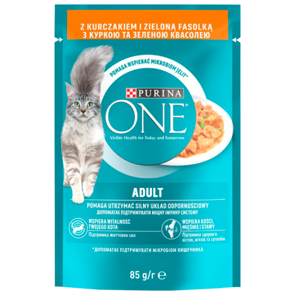 Корм для кошек влажный Purina One 72971 85 г/ Курица, горох photo 1 Корм для кошек влажный Purina One 72971 85 г/ Курица, горох photo 1