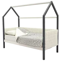 Pat pentru copii Belmarco Svogen tapitat 70 x 160 cm / Masiv / Graphite