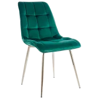 Scaun de bucătărie Signal Chic Catifea/ Green Chrome