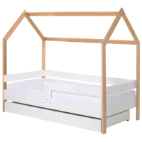 Pat pentru copii BellaLuni Domek 80 x 160 cm/ Masiv/ Beige