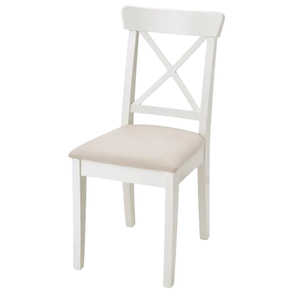 Scaun de bucătărie Ikea Ingolf Stofă/ White Beige photo 1