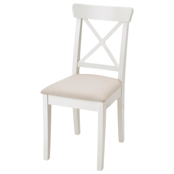 Scaun de bucătărie Ikea Ingolf Stofă/ White Beige photo 1