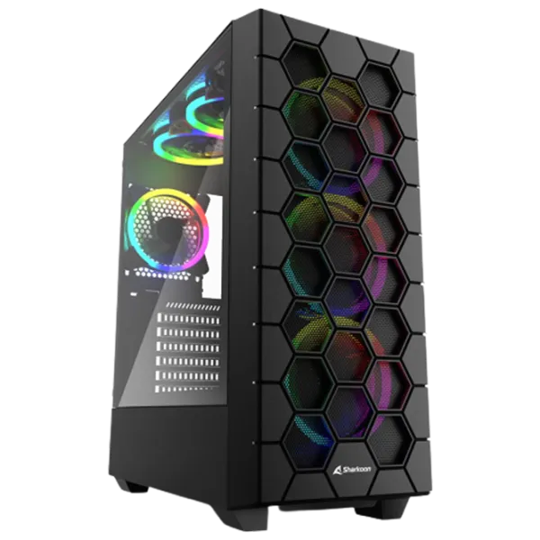 Корпус Sharkoon RGB HEX Mid Tower / Черный photo 1 Корпус Sharkoon RGB HEX Mid Tower / Черный photo 1