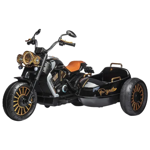 Motocicletă pentru copii Chipolino Duo Tron 35 kg / 3+ / 3 km/h / Black photo 1