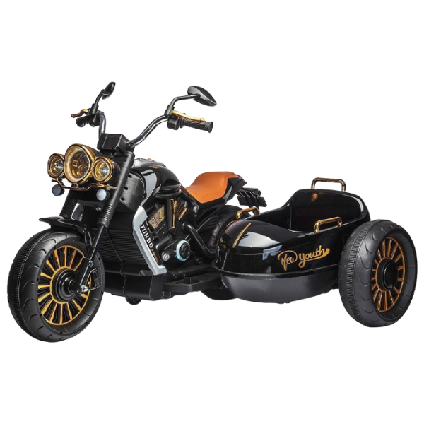 Motocicletă pentru copii Chipolino Duo Tron 35 kg / 3+ / 3 km/h / Black photo 1