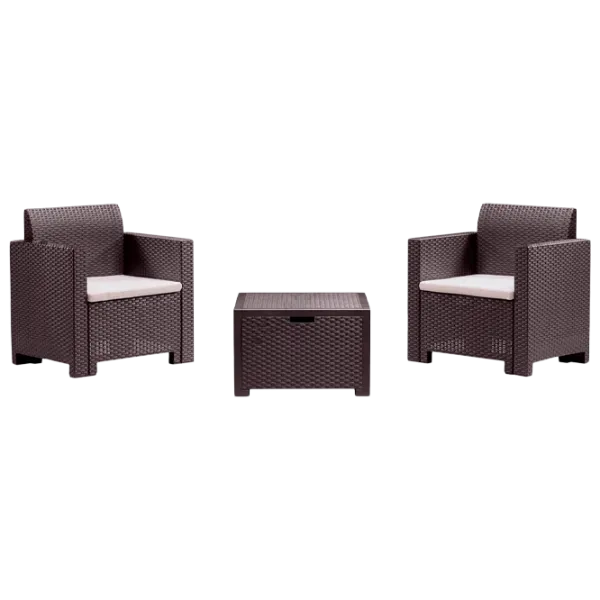 Set mobilă terasă Bica Nebraska Aluminiu/ Polipropilenă/ Rattan artificial/ Brown photo 1
