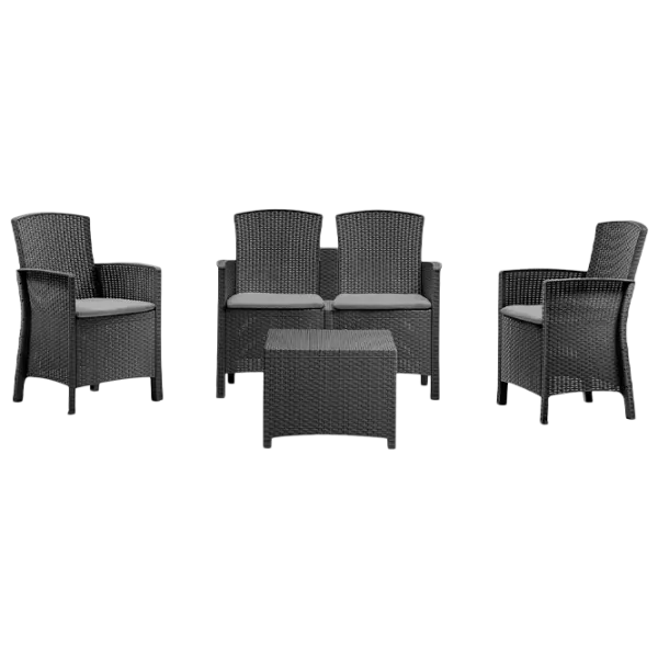 Set mobilă terasă Bica Lido 2 Storage Ratan artificial/ Polipropilenă/ Rattan artificial/ Graphite photo 1