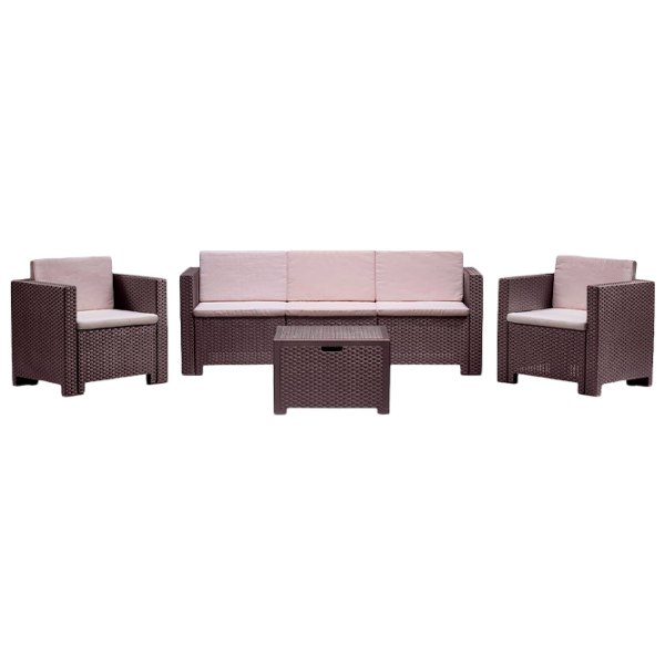 Set mobilă terasă Bica Colorado 3 Ratan artificial/ Polipropilenă/ Rattan artificial/ Brown photo 1