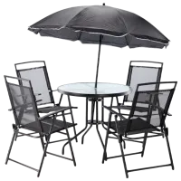 Набор мебели для террасы GardenLine KRE7899 Сталь/ Стекло/ Ткань/ Черный