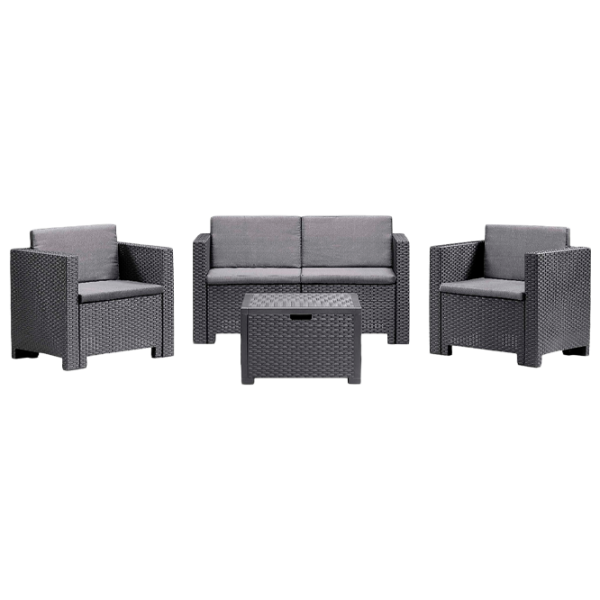 Set mobilă terasă Bica Colorado 2 Ratan artificial/ Polipropilenă/ Rattan artificial/ Graphite photo 1