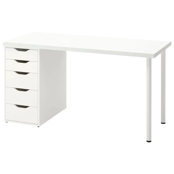 Офисный стол Ikea Lagkapten/ Alex () 140 - 60 ДСП/ Белый photo 1