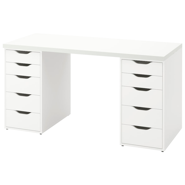 Офисный стол Ikea Lagkapten/ Alex ДСП/ Белый photo 1