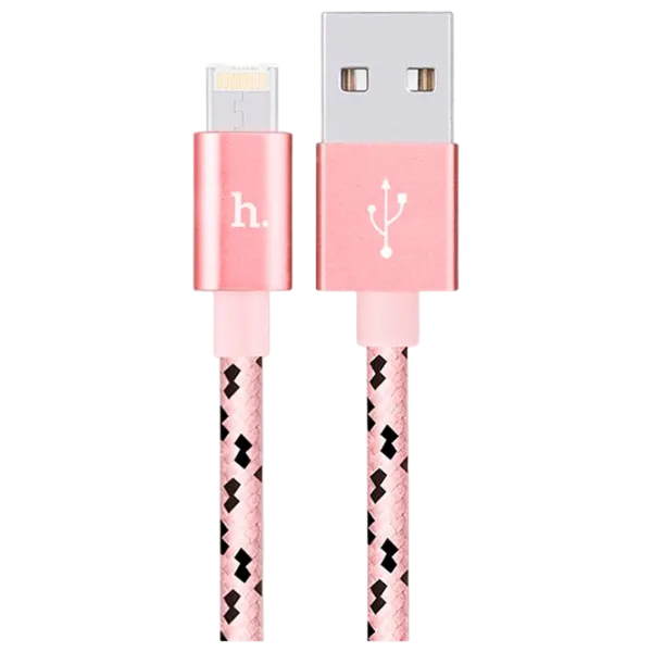 Кабель для телефона X3 Hoco USB Type-A + Lightning 1.2 м/ Розовый photo 1