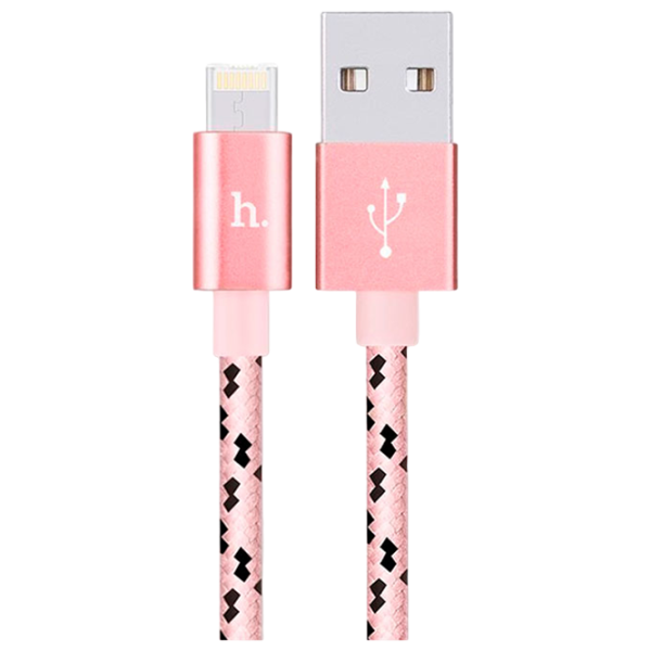 Кабель для телефона X3 Hoco USB Type-A + Lightning 1.2 м/ Розовый photo 1