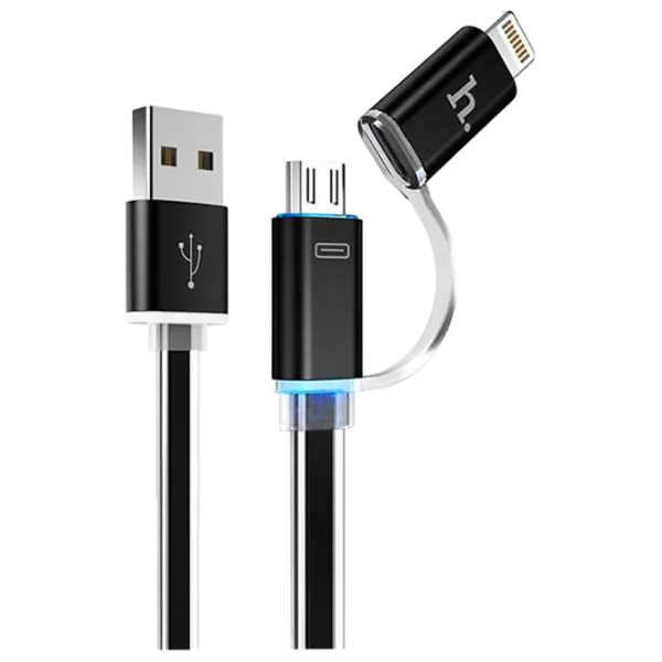 Cablu pentru telefon UPL08 Hoco USB Type-A + Lightning 1.2 m/ Black photo 1