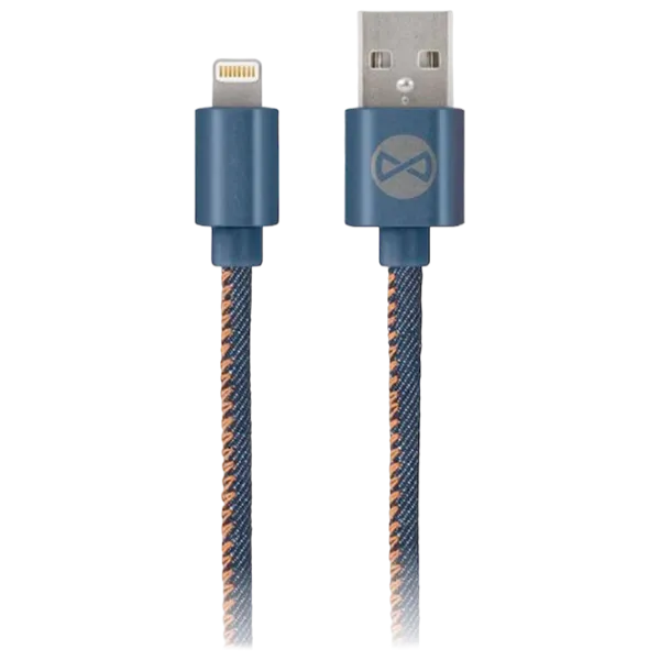 Кабель для телефона Jeans Forever USB Type-A + Lightning 1 м/ Синий photo 1