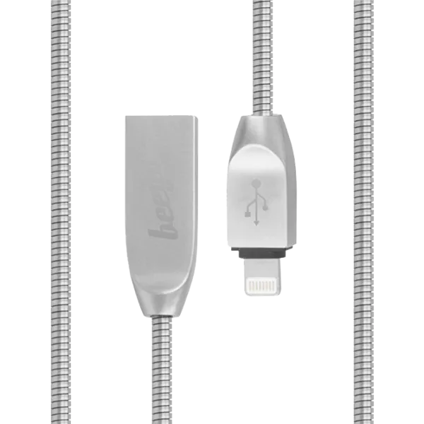 Кабель для телефона 020484 Beeyo USB Type-A + Lightning 1 м/ Серый photo 1