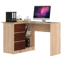 Masă de birou Akord B16 Left PAL/ Light Brown