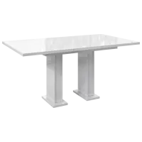 Masă de bucătărie extensibilă Prospero Gloss PAL/ White