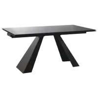 Masă de bucătărie extensibilă Signal Salvadore 160 Sticlă/ Matte black