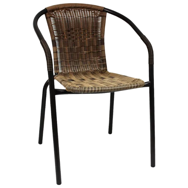Садовый стул GardenLine NEO2293 Сталь/ Искусственный ротанг/ Светло-коричневый Черный photo 1 Садовый стул GardenLine NEO2293 Сталь/ Искусственный ротанг/ Светло-коричневый Черный photo 1