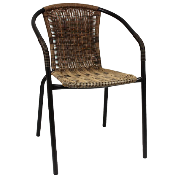 Садовый стул GardenLine NEO2293 Сталь/ Искусственный ротанг/ Светло-коричневый Черный photo 1 Садовый стул GardenLine NEO2293 Сталь/ Искусственный ротанг/ Светло-коричневый Черный photo 1