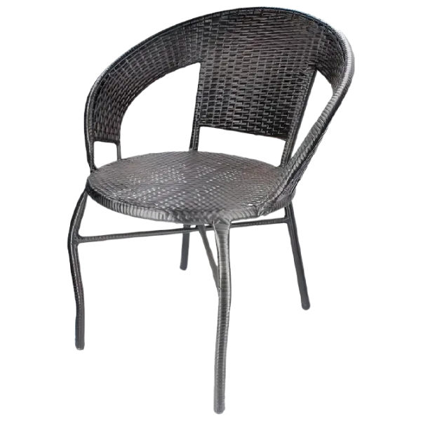Scaun de grădină GardenLine FAT3038 Metal/ Rattan artificial/ Gray photo 1
