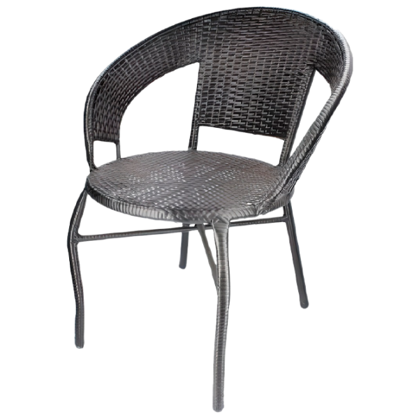 Scaun de grădină GardenLine FAT3038 Metal/ Rattan artificial/ Gray photo 1