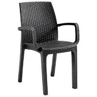 Scaun de grădină Bica Verona Armchair Polipropilenă/ Rattan artificial/ Graphite