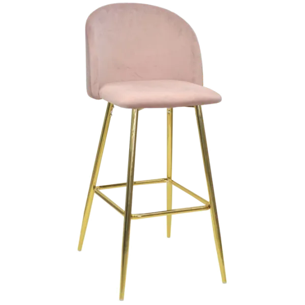 Scaun de bar Deco Maya Pink Catifea/ Metal/ Pink photo 1