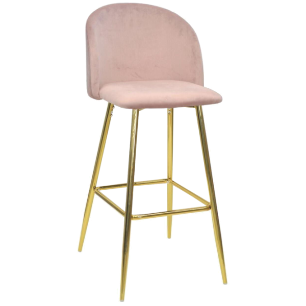 Scaun de bar Deco Maya Pink Catifea/ Metal/ Pink photo 1
