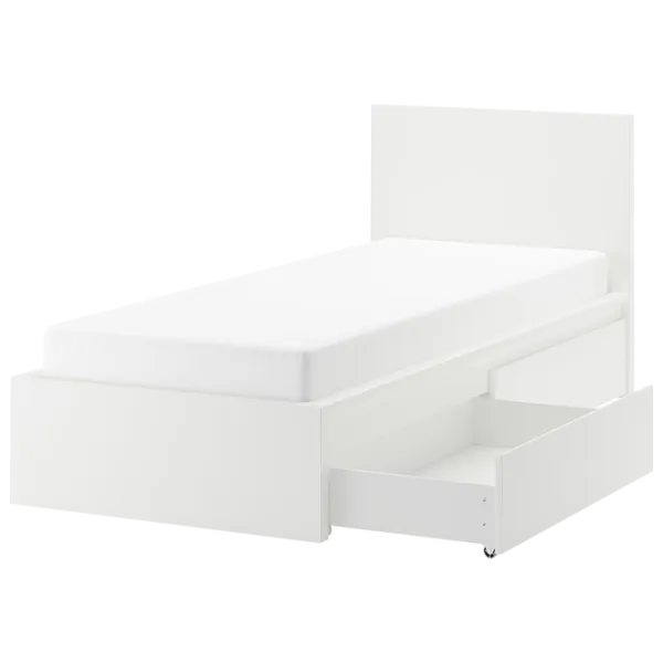 Кровать Ikea Malm 90 x 200 см / Шпон / Белый photo 1