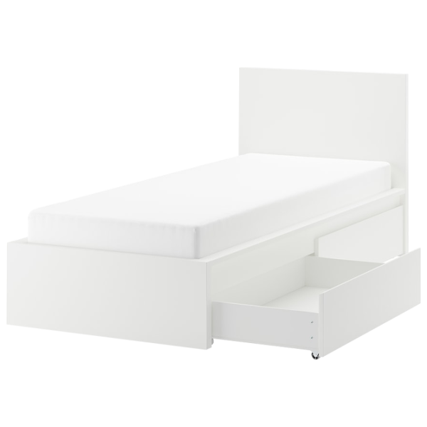 Кровать Ikea Malm 90 x 200 см / Шпон / Белый photo 1