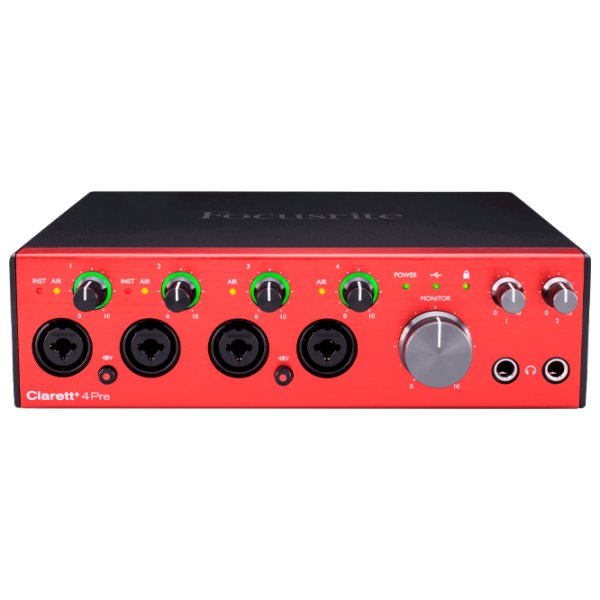 Аудио интерфейс Focusrite Clarett+ 4Pre 192 кГц/ 20 Гц - 20 кГц/ Красный photo 1