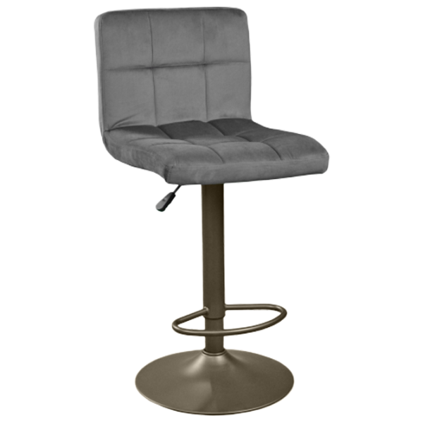 Scaun de bar Deco SB-044 Catifea/ Metal/ Gray photo 1 Scaun de bar Deco SB-044 Catifea/ Metal/ Gray photo 1