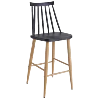 Scaun de bar DecoPrim Jack Plastic durabil/ Metal/ Black