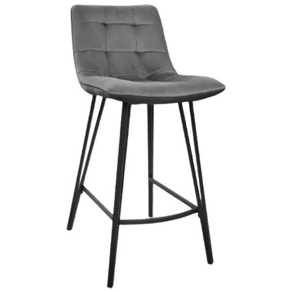 Scaun de bar Deco HLR21 Catifea/ Metal/ Placaj/ Gray photo 1