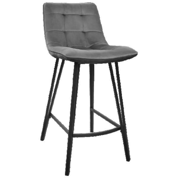 Scaun de bar Deco HLR21 Catifea/ Metal/ Placaj/ Gray photo 1