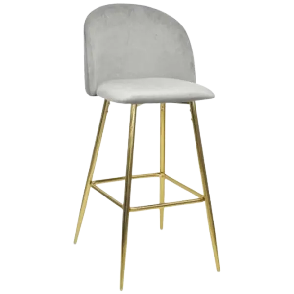 Scaun de bar Deco Maya Pink Catifea/ Metal/ Gray photo 1
