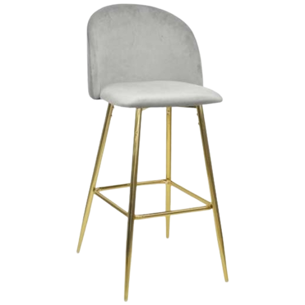 Scaun de bar Deco Maya Pink Catifea/ Metal/ Gray photo 1